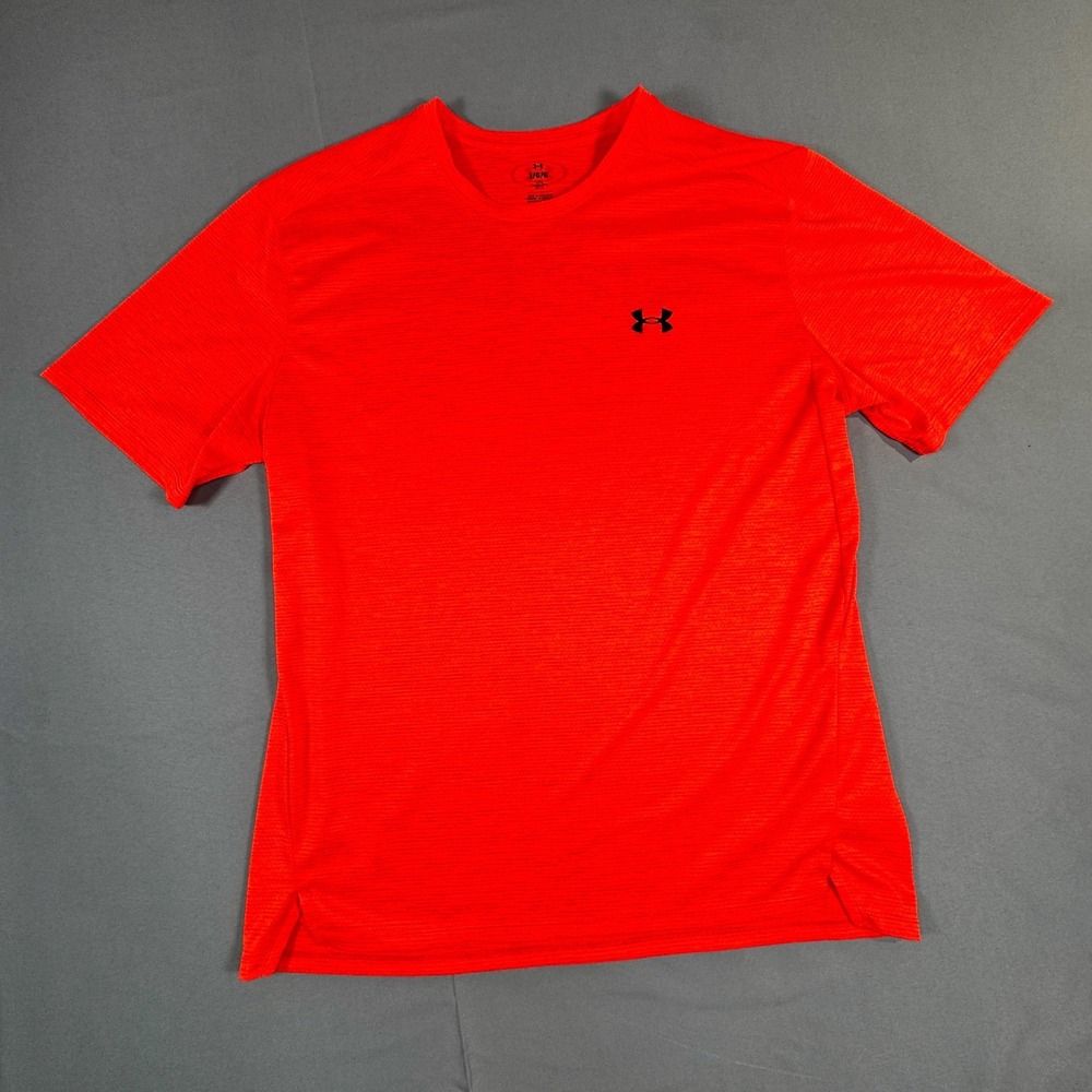 Under Armour Mens LG Loose Fit HeatGear Short Sleeve Tee Bright Orange Workout